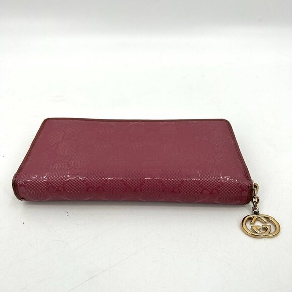 GUCCI Barbie Pink GG Signature Leather Full Zip Guccissima Continental Wallet - Picture 2 of 14